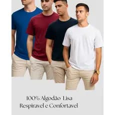 Kit 4 Camisetas Masculinas Basicas