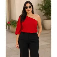 Blusa Feminina Mula Manca Duna Elástico Confortavel Um ombro só Dia Dia Elegante Verão