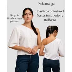 Blusa Feminina Um Ombro Só Mula Manca Duna Casual e Confortável,eventos e trabalho