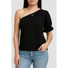Blusinha Feminina Nula manga confortavel Duna Blusa de um Ombro Só Dia Dia Elangante (Lek)