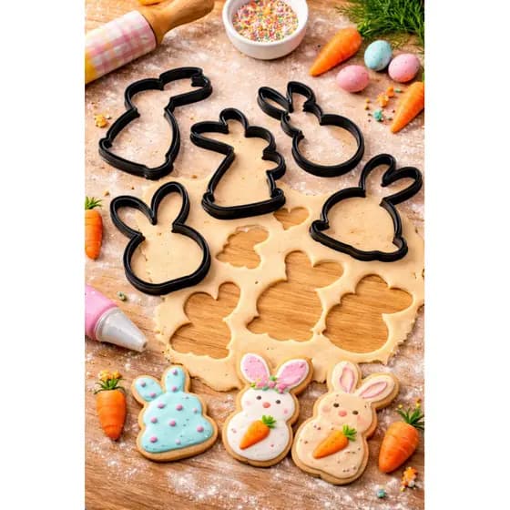 Kit cortadores de biscoito tema Páscoa
