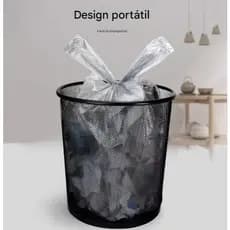 Lixeira Metal Aramado Cesto Lixo Escritório Reforçado 10 L- Preto