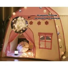 Barraca Tenda menina cabana casa menino Infantil Dobrável  COM/SEM LEDS ESTRELAS