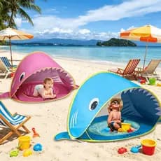 Barraca De Praia Jardim Portátil Para Bebês e Crianças Com Piscina Simples/ Baleia