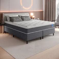 Cama de Casal Queen com Colchão Molas Ensacadas Pillow Top Bertha Umaflex Cama Box 158x198