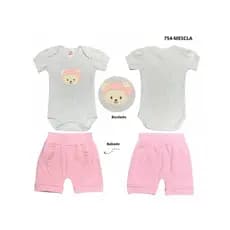 Conjunto Infantil Menina Verão - Body e Shorts poá - roupa bebê verão