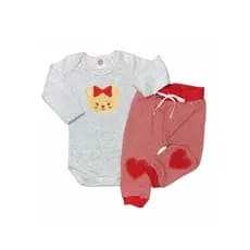 Conjunto de body e calça listrado menina - Body manga longa e Mijão - Roupa bebê feminino