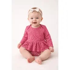 Body Bebê Manga Longa Vestido Algodão Menina Luxo Estampado Infantil Menina Inverno Recem Nascido RN
