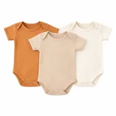 Kit Body Bebê 3 Peças Manga Curta 100% Algodão Macio Confortável Unissex Menino Menina RN ao G