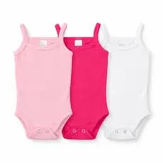 Kit 3 Body Bebê Alcinha Regata Algodão liso feminino infantil menina 100% algodão verão sem manga
