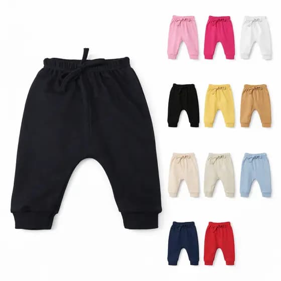 Calça de Bebê Recém Nascido kit com 3 Algodão Macio Menina Menino Unissex Infantil RN ao G Enxoval
