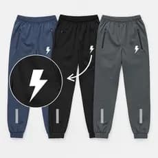 Kit Calça 3 Peças Jogger RAIO Dry Fit Academia Masculina Adulta com Bolso Zíper Flanelada