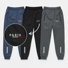 Kit 3 Calças PARIS  Jogger  Slim Fit Academia Masculina Adulta com Bolso Zíper Flanelada