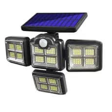 Refletor Com 4 Cabeças 198led 40w Com Painel Solar E Sensor