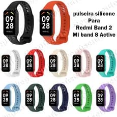 pulseira silicone para Redmi Smart Band 2/Mi Band 8 Active