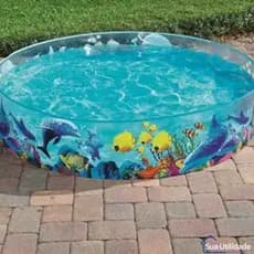 Piscina Grande 1000 litros Semirrigida Portátil Reforçada Vinil Praia Redonda Verão Adultos Criança