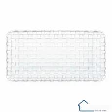 Kit 2 Travessas de Cristal Retangular – Bandejas de Vidro Diamante para Bolo, Rocambole e Petiscos