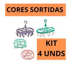 Kit 4 Varal De Calcinha Cueca Meia Com 18 Prendedores Lavanderia Secagem