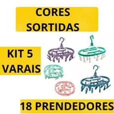 Kit Com 5 unidades Varal De Roupas Oval Calcinha Cuecas 18 Prendedores Íntima Pronta Entrega