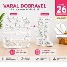 Varal De Calcinha Roupas Íntimas 26 Prendedores Resistente Dobrável SORTIDO