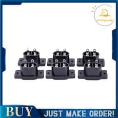 6 x AC 250V 2.5A IEC320 C7 Soquete Pinos De Copo De Solda Conector De Alimentação