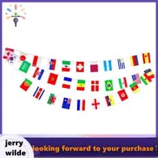 Para 2022 Qatar 8 Metros 32 Peças Bandeiras Corda Bandeira Países Ao Redor Do Mundo Nações Jogos Penduradas