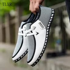 Sapatos Casuais Masculinos de Couro Confortáveis, Calçados Leves para Negócios, Tamanhos Grandes, Novidade, Verão, Moda,