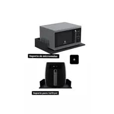 Kit 2 peças  suporte , Prateleira,Nicho  para micro-ondas e Airfry preto