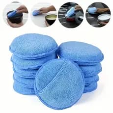 10 esponjas de microfibra azuis de 5 polegadas para aplicação de cera - ultra macias, não abrasivas, sem fiapos - perfei