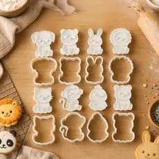 Kit 8 Cortador de Biscoito Infantil de Animais Fofinhos 5cm Cortador Bolacha Amanteigada Massinha divertido