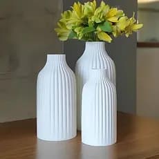 Vaso Cachepot Decoração Riscos Suaves Premium Elegância Moderno Sofisticado Resistente EleganteTop