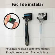 Suporte de Lâmina de Barbear Adesivo Moderno Masculino Feminino Banheiro Gancho Organizador Conjunto Elegante TOP