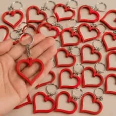 KIT Chaveiro Coração Vazado Lembrancinha Amor Vermelho Casamento Aniversário Namorado Brindes Mimos Elegante Amor