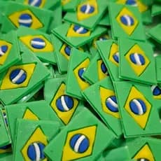 200, 500 e 1000 unidades de Bandeirinhas tradicional Do Brasil para Alça de chinelos e sandálias.