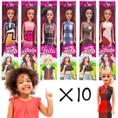 Kit 10 Bonecas Brinquedo Atacado Presente Lembrancinha Embaladas Individual Boneca Doação Revenda