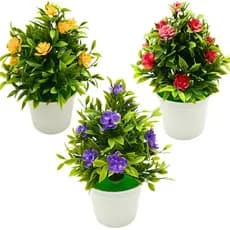 Kit 3 Vasinhos Decoração Vaso Flores Planta Artificial Decorativo Lembrancinha Festa Atacado