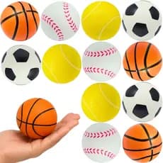 Kit 12 Squishy Bolinha Bolas Esportivas Anti Stress Massagem Fisioterapia Brinquedo Apertar Espuma