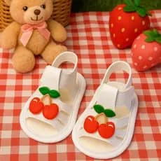 Sandália para Bebê Cereja - Sandalinha Recém Nascido Menina