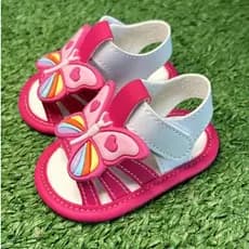 Sandália para Bebê Borboleta Rosa - Sandalinha Recém Nascido Menina