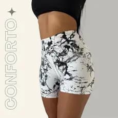 Shorts Leggings Meia coxa Tie Dye Marmorizado