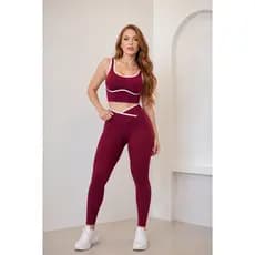 Conjunto Gringo Fitness Feminino Calça e Top Cintura Alta