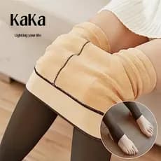 Meia-Calça Térmica Forrado Grosso Translúcida Leggings De Lã Quente Das Mulheres De Inverno