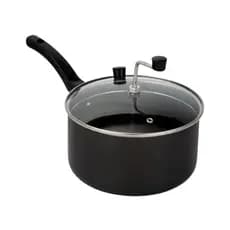 PIPOQUEIRA ANTIADERENTE PRETA COM TAMPA DE VIDRO 3000ML