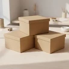 Kit 10 Caixas MDF 20x20x10 cm Tampa Artesanato Lembrancinha Presente Embalagem Decorativa