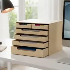 Gaveteiro em MDF A4 com 6 Gavetas Organizador para Documentos e Papel Sulfite