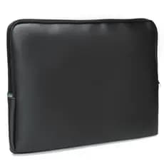 Pasta Notebook Capa Case Preta Couro Ecológico Com Alça Zíper Impermeável Lisa Casual Para Trabalho
