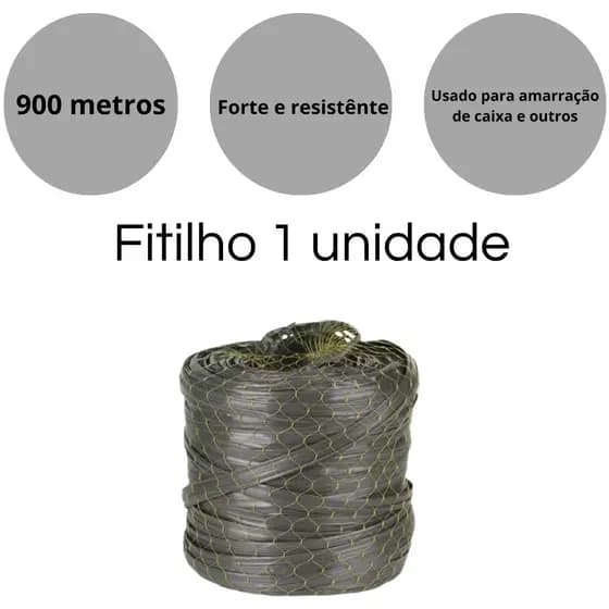 Fita de Fitilho Polipropileno 900 Metros – Amarração de Caixas e Embalagens Resistente