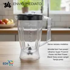 Copo De Liquidificador Mondial Power 2i / Black / Dinamico / Line L-28 L-26 Cristal Preto