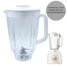 Copo Liquidificador walita problend 6 800 W Ri2134 RI2135 RI2136 RI2137 Cristal Branco