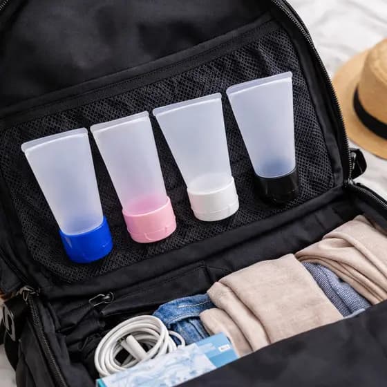 Kit Higiênico Viagem 2/4/6/10 e 20 Frascos Reutilizáveis | Porta Shampoo Creme Líquidos | Compacto e Seguro